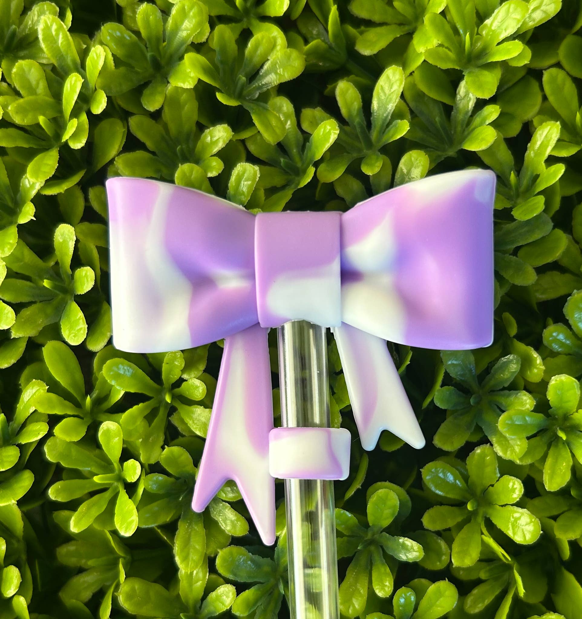 Tie Dye Bow Straw Topper