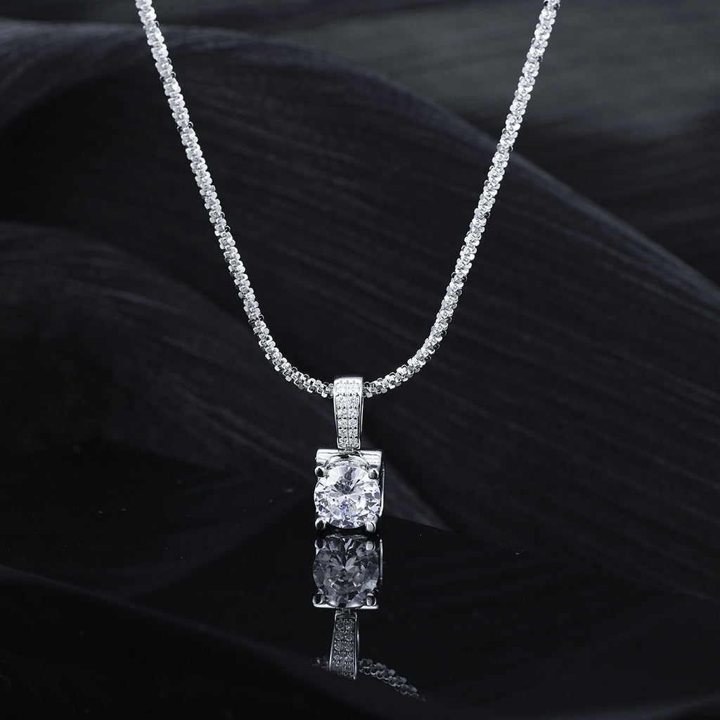 925 Sterling Silver Zircon Pendant Necklace