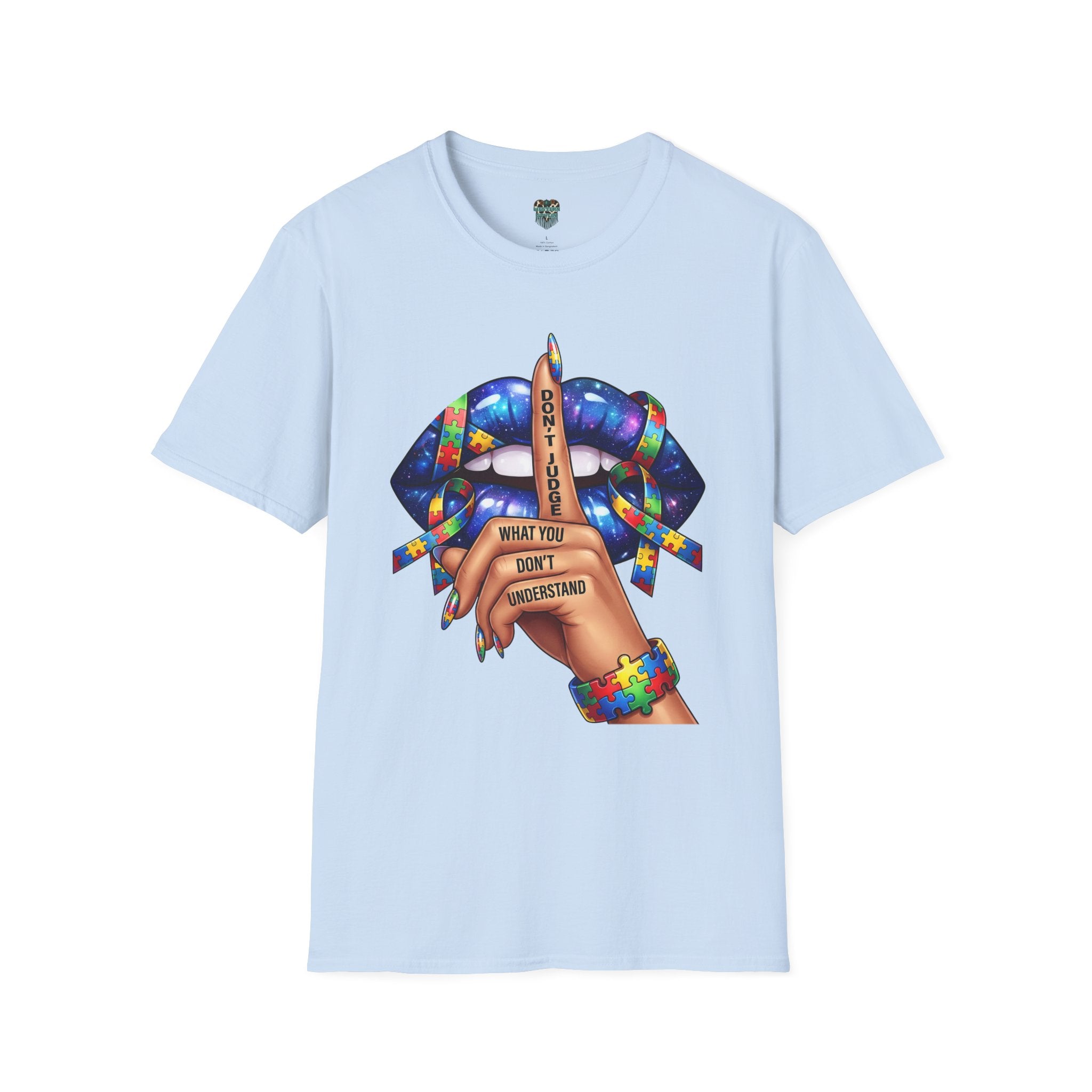 AUTISM AWARENESS LIP ART CUSTOM TSHIRT - "DON'T JUDGE WHAT YOU DON'T UNDERSTAND" T-Shirt