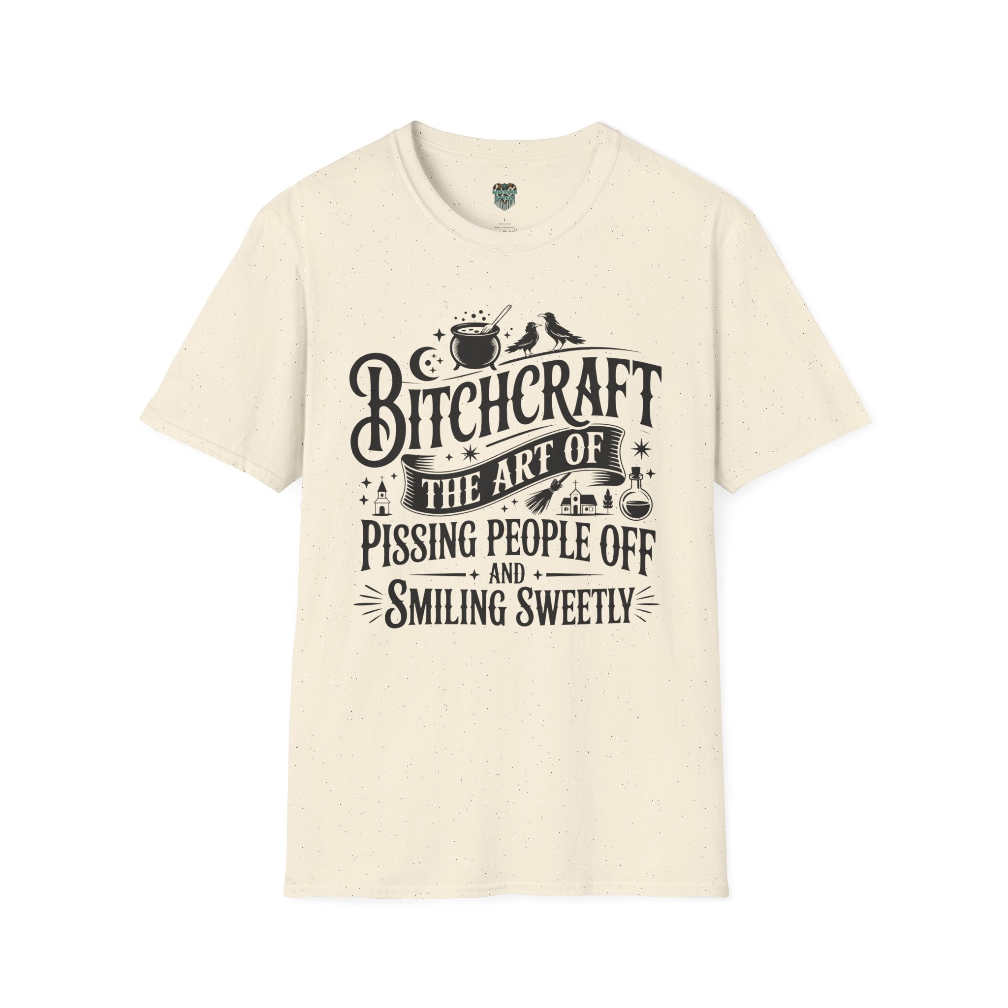 BITCHCRAFT TSHIRT - THE ART OF PISSING PEOPLE OFF AND SMILING SWEETLY GRAPHIC TEE T-Shirt