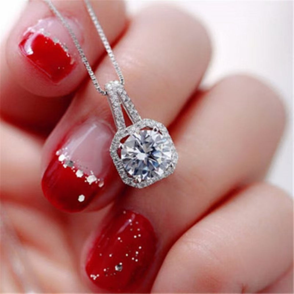 1 CARAT MOISSANITE .925 STERLING SILVER PENDANT NECKLACE Necklace