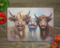 Happy Cow Trio Glass Cutting Board cutting board
