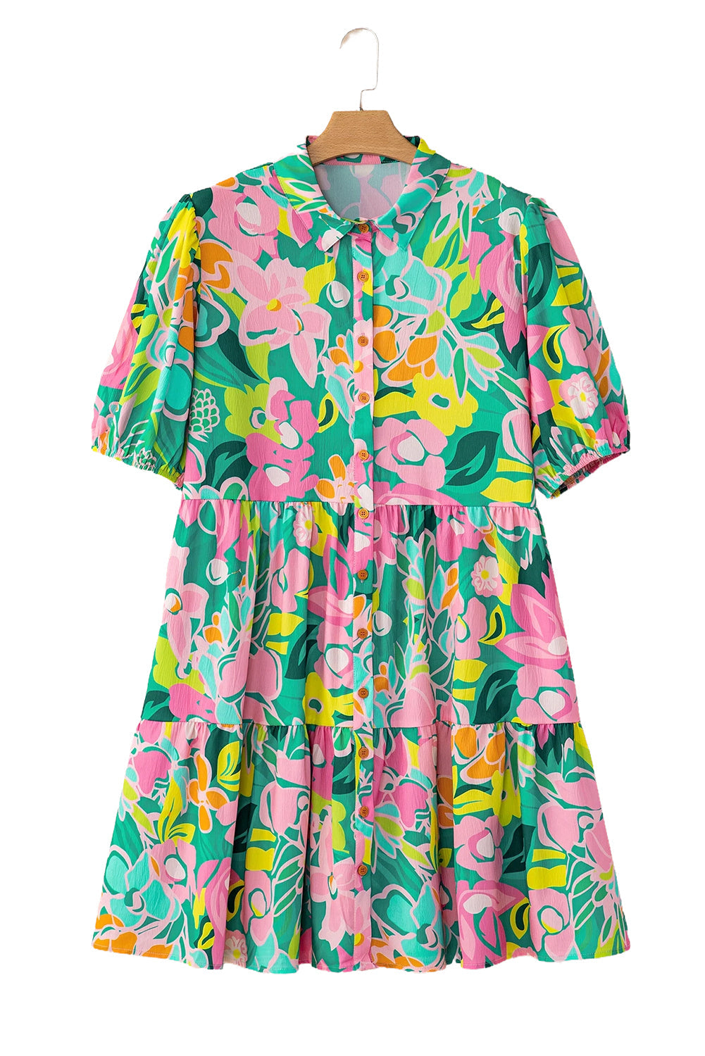 Floral Puff Sleeve Babydoll Dress