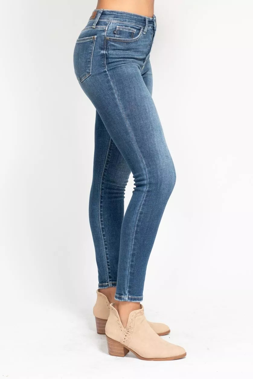 Judy Blue Full Size High Rise Button Fly Skinny Jeans Plus Size