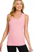 ZENANA RIBBED SCOOP NECK TANK TOP Tank Top