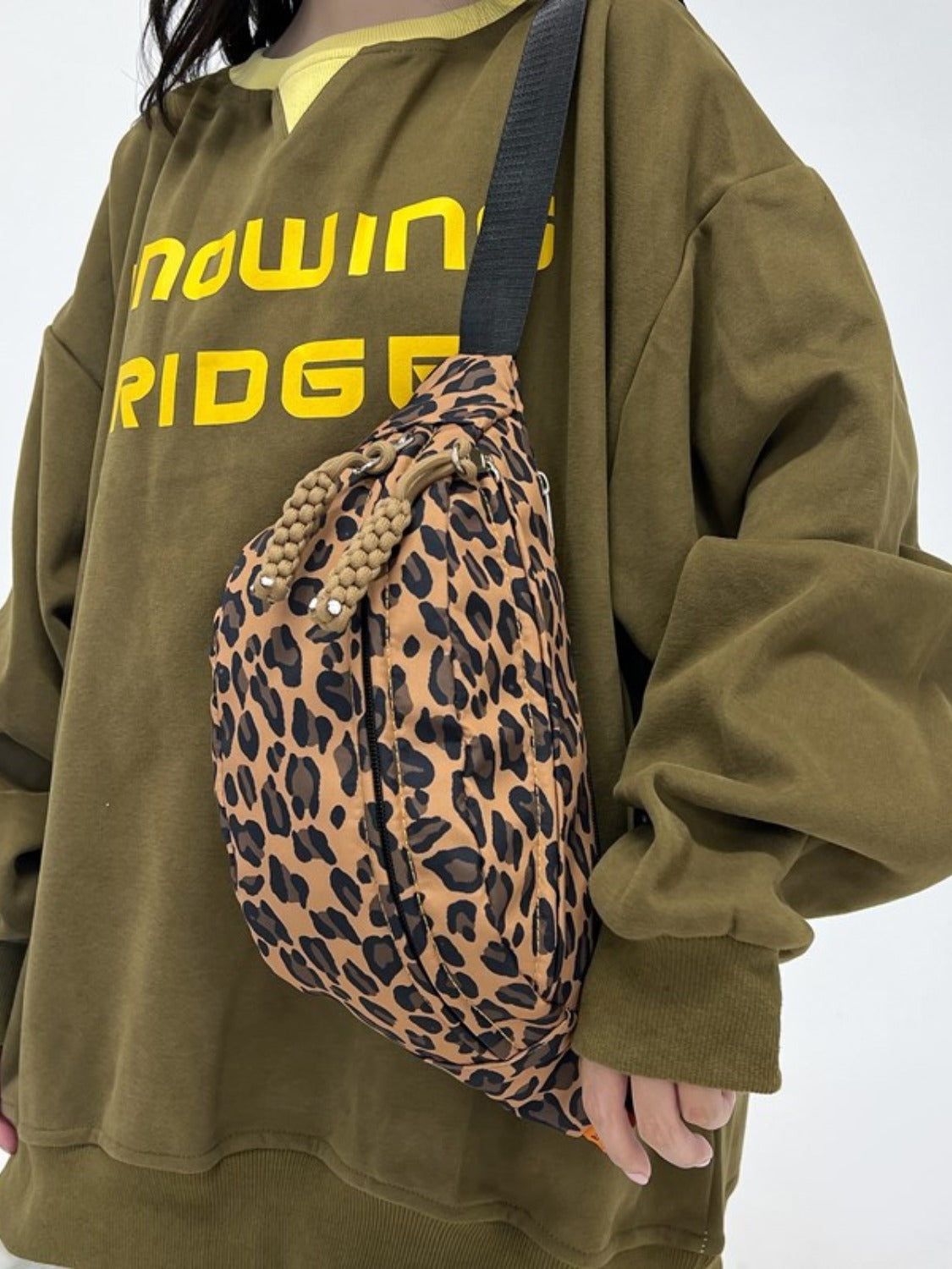 Leopard Nylon Crossbody Bag