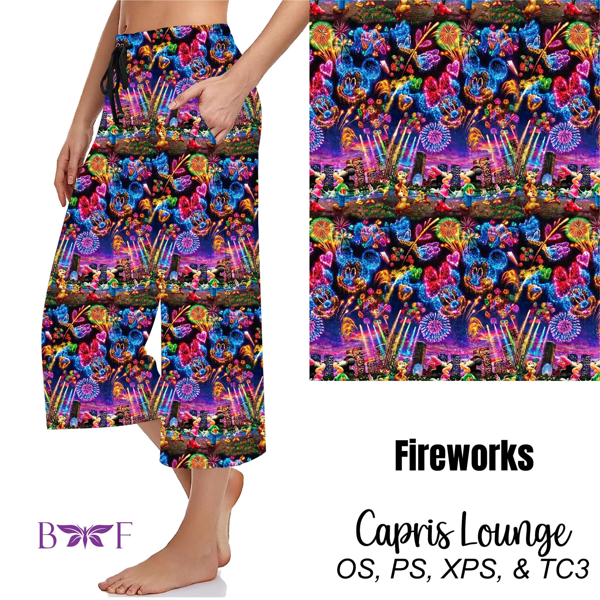 Fireworks capris with pockets
