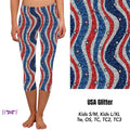 USA Glitter Capris with pockets