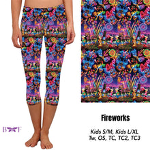Load image into Gallery viewer, Fireworks Leggings, Capris, Capri Lounge Pants, and shorts
