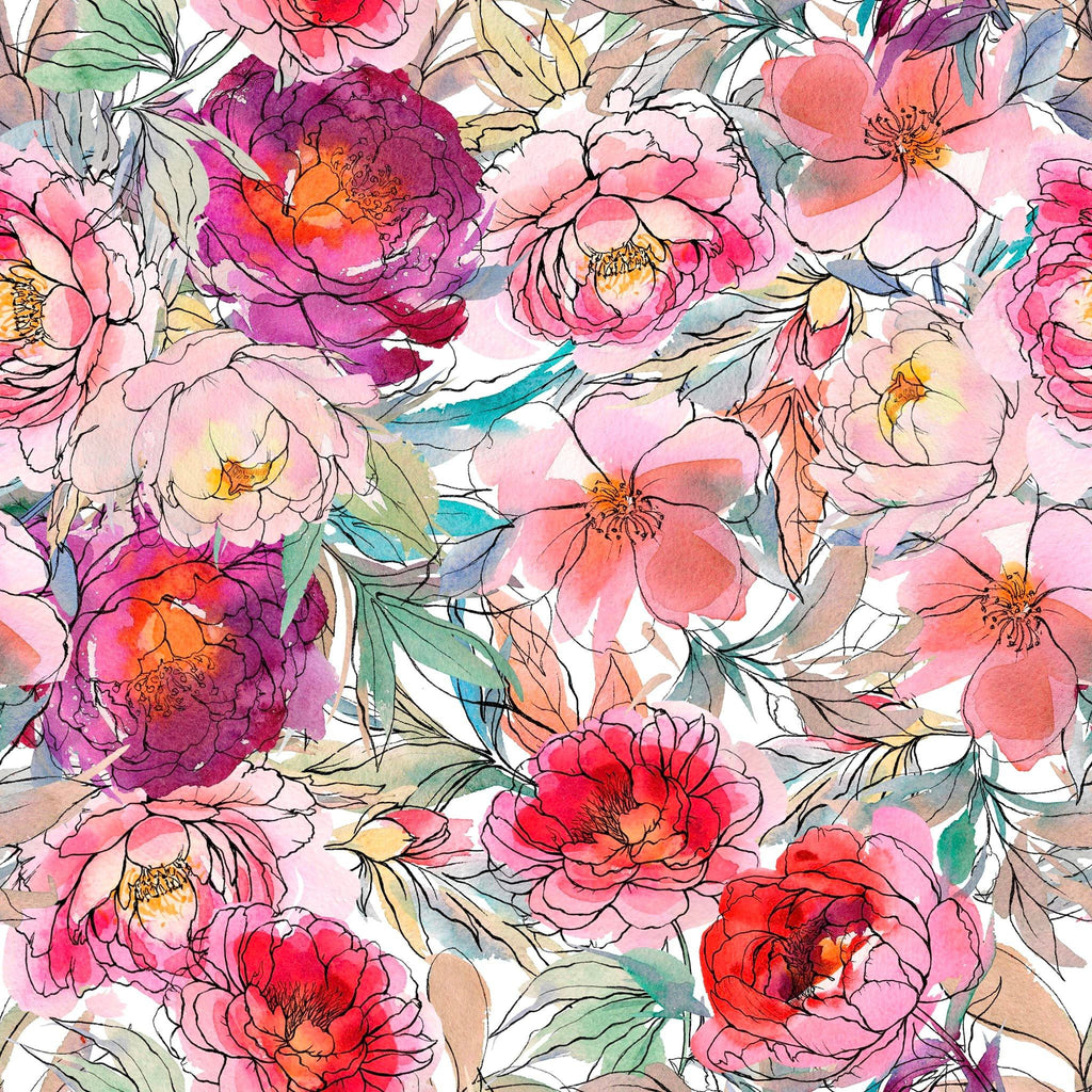 Pretty Peonies skorts leggings, capris, 7" jogger shorts, and biker shorts with pockets