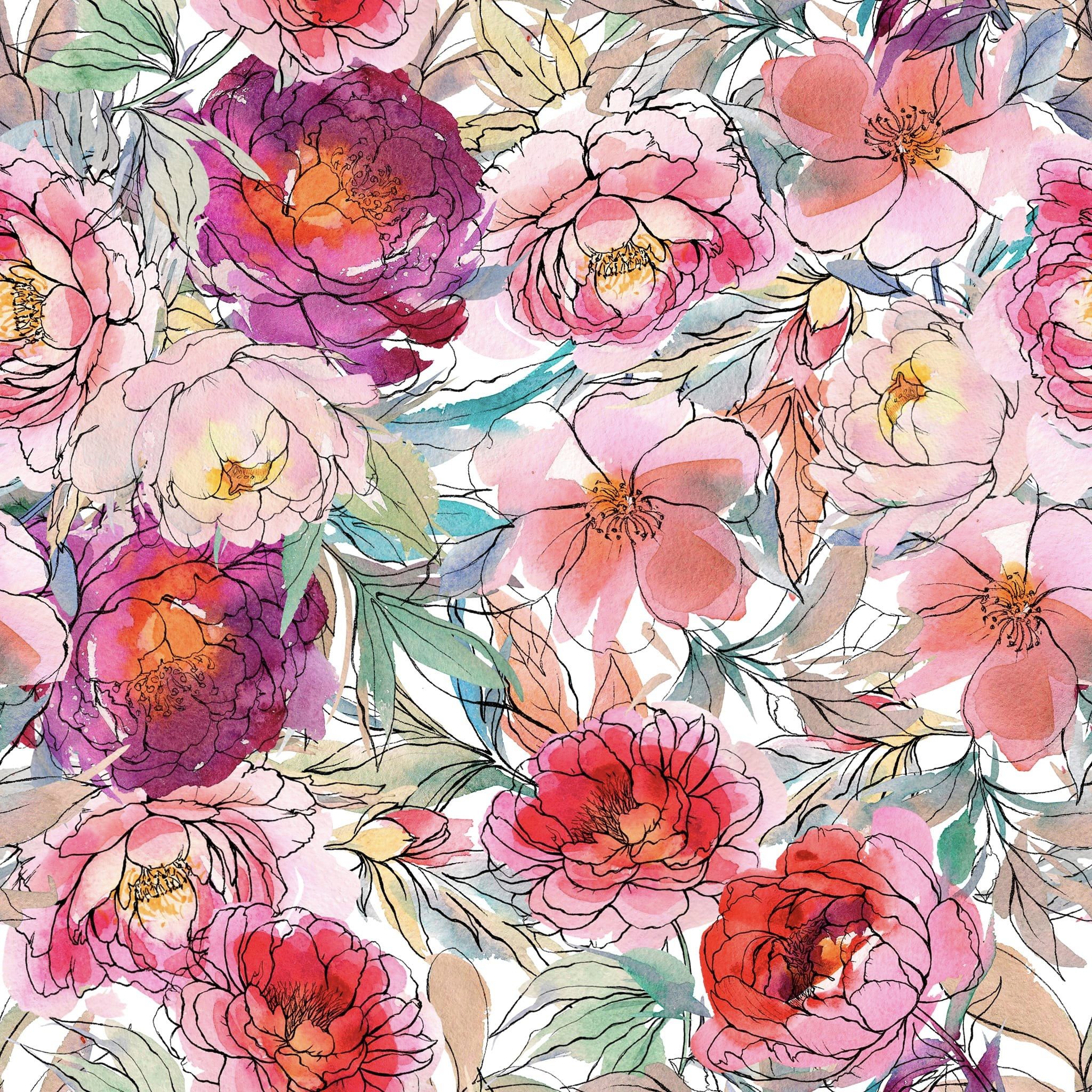 Pretty Peonies skorts leggings, capris, 7" jogger shorts, and biker shorts with pockets