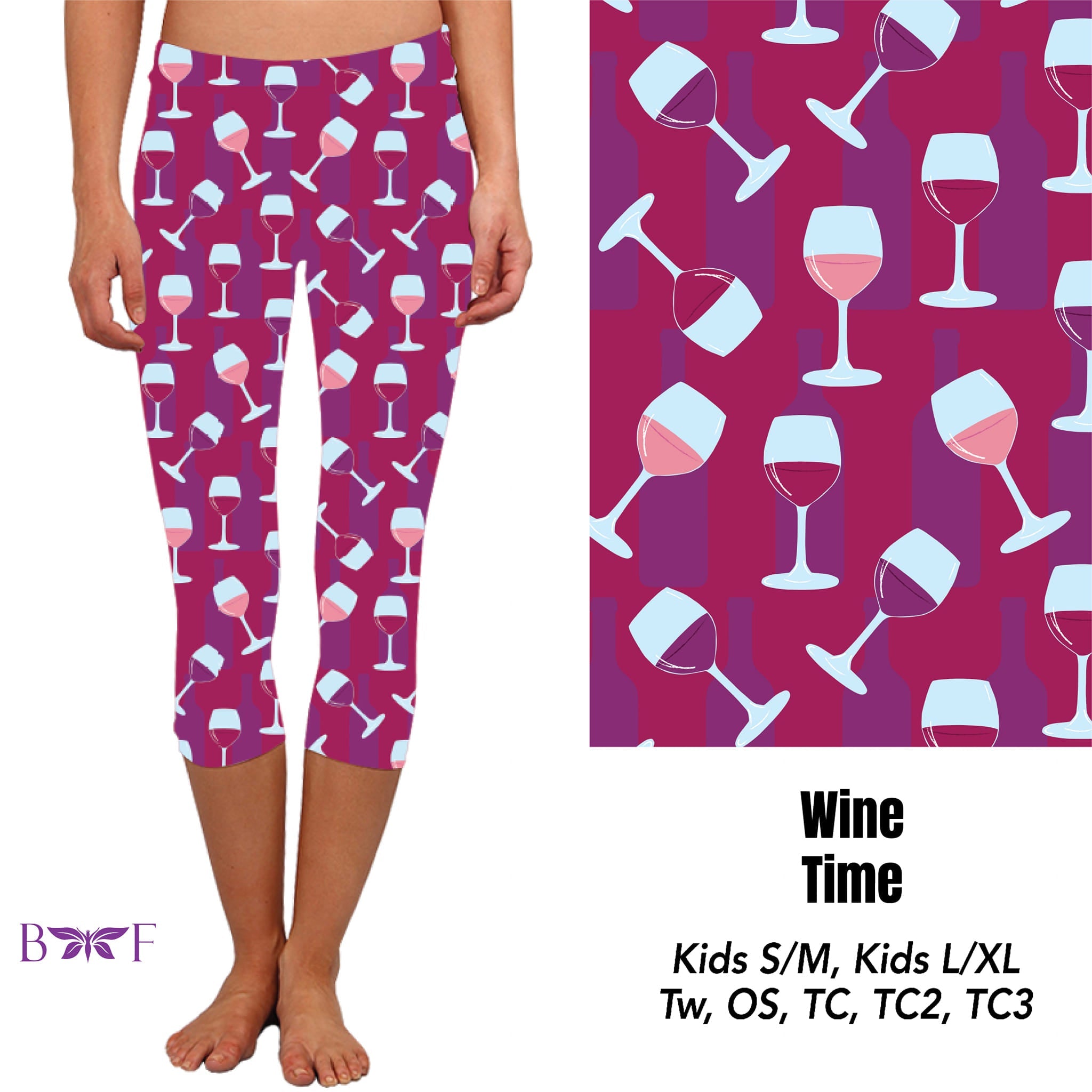 Wine Time leggings and capris with pockets