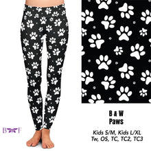 Load image into Gallery viewer, B &amp; W Paws Leggings ,Capris and shorts
