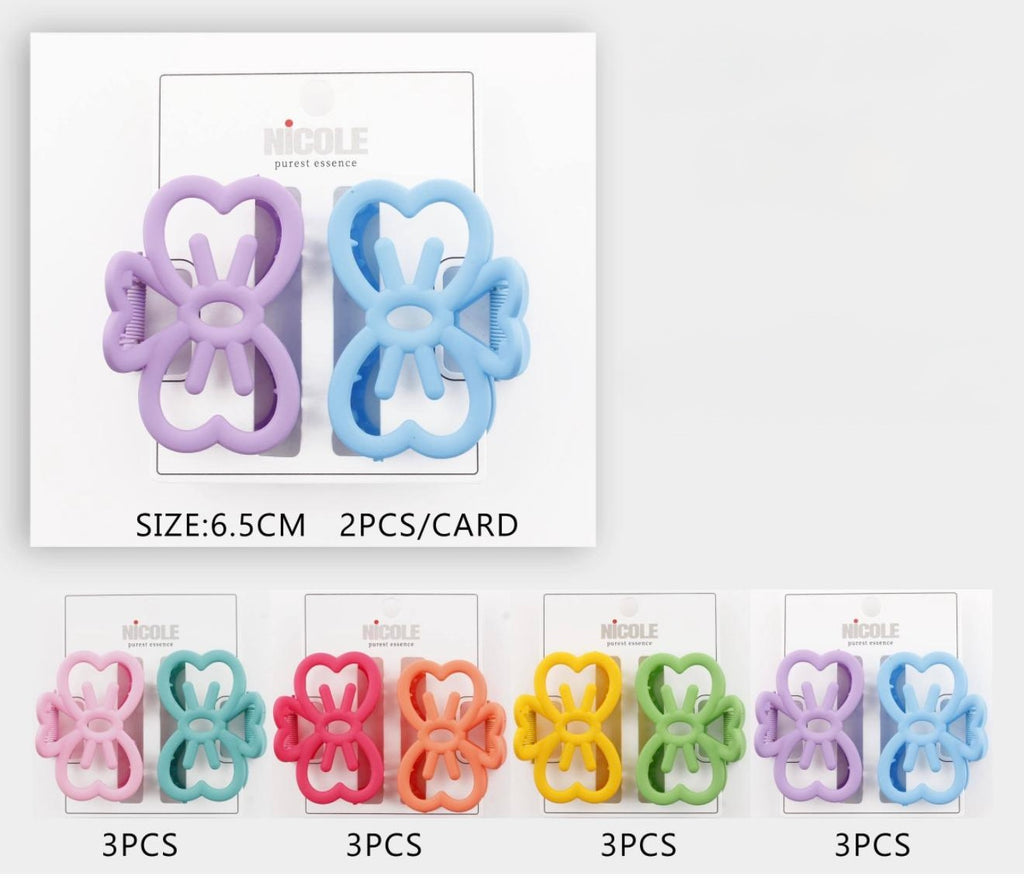 RIBBON SHAPED MEDIUM SIZE HAIR CLAW CLIP - PICK YOUR COLOR HAIR ACCESSORY
