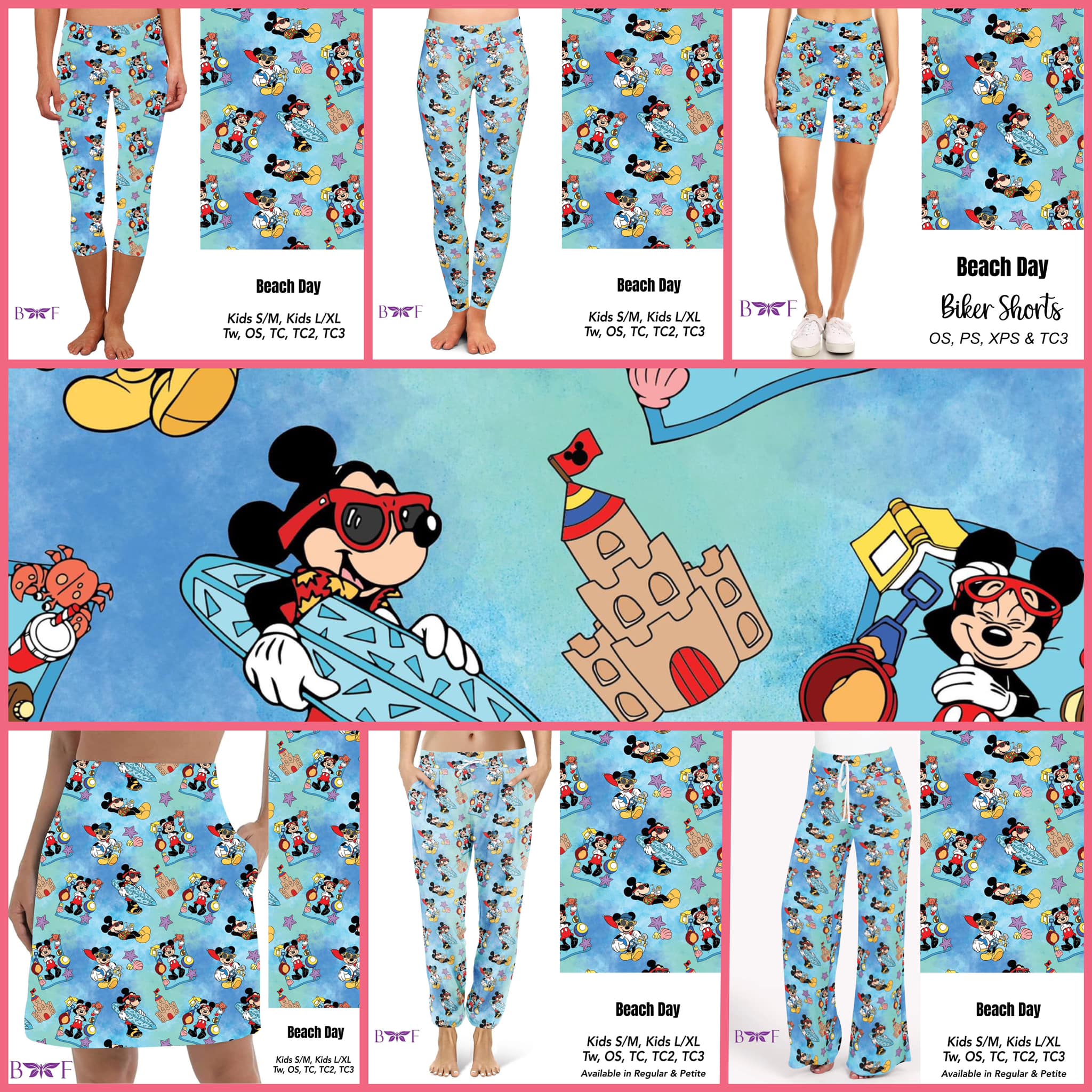 Beach Day leggings, capris, and biker shorts