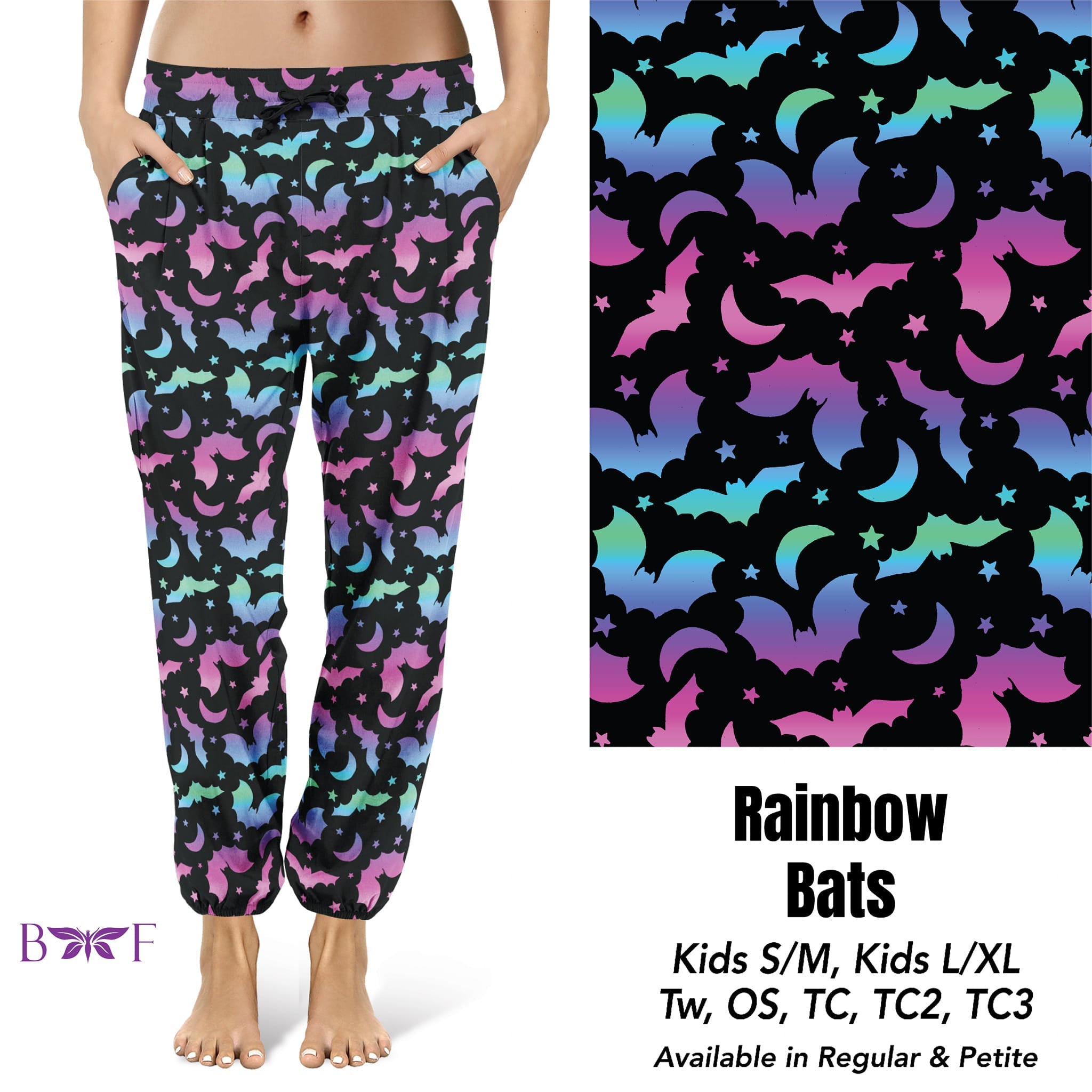 Rainbow Bats Capris and skorts with pockets