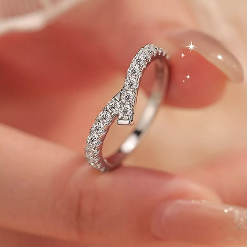 925 Sterling Silver Moissanite Geometric Ring