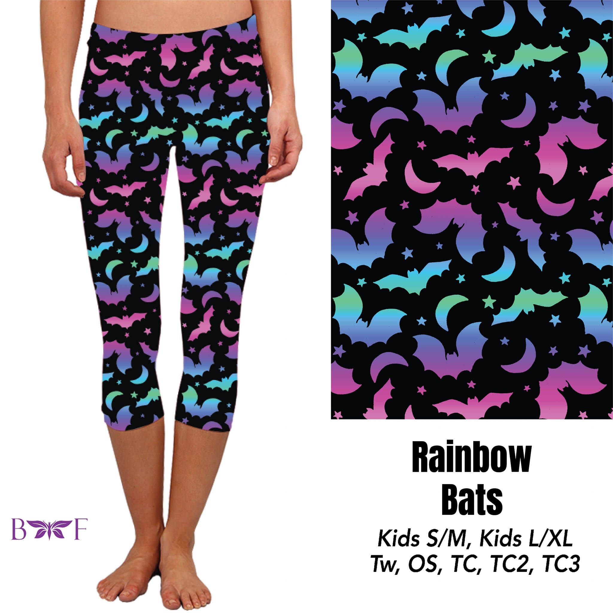 Rainbow Bats Capris and skorts with pockets