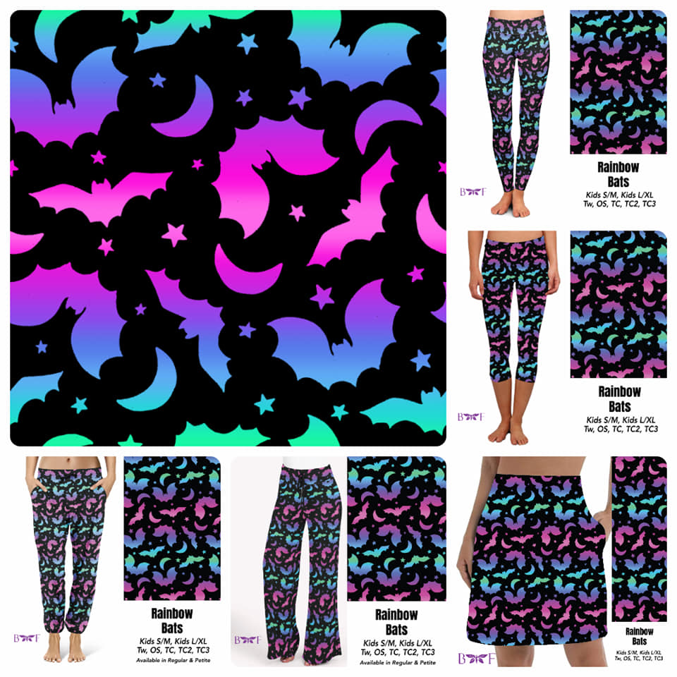 Rainbow Bats Capris and skorts with pockets