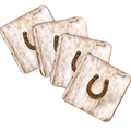 Horseshoe Art Wooden Cork Coasters Gift Set of 4 by Nature Wonders - Nature Wildlife Decor - 8198622C-S4 Coasters