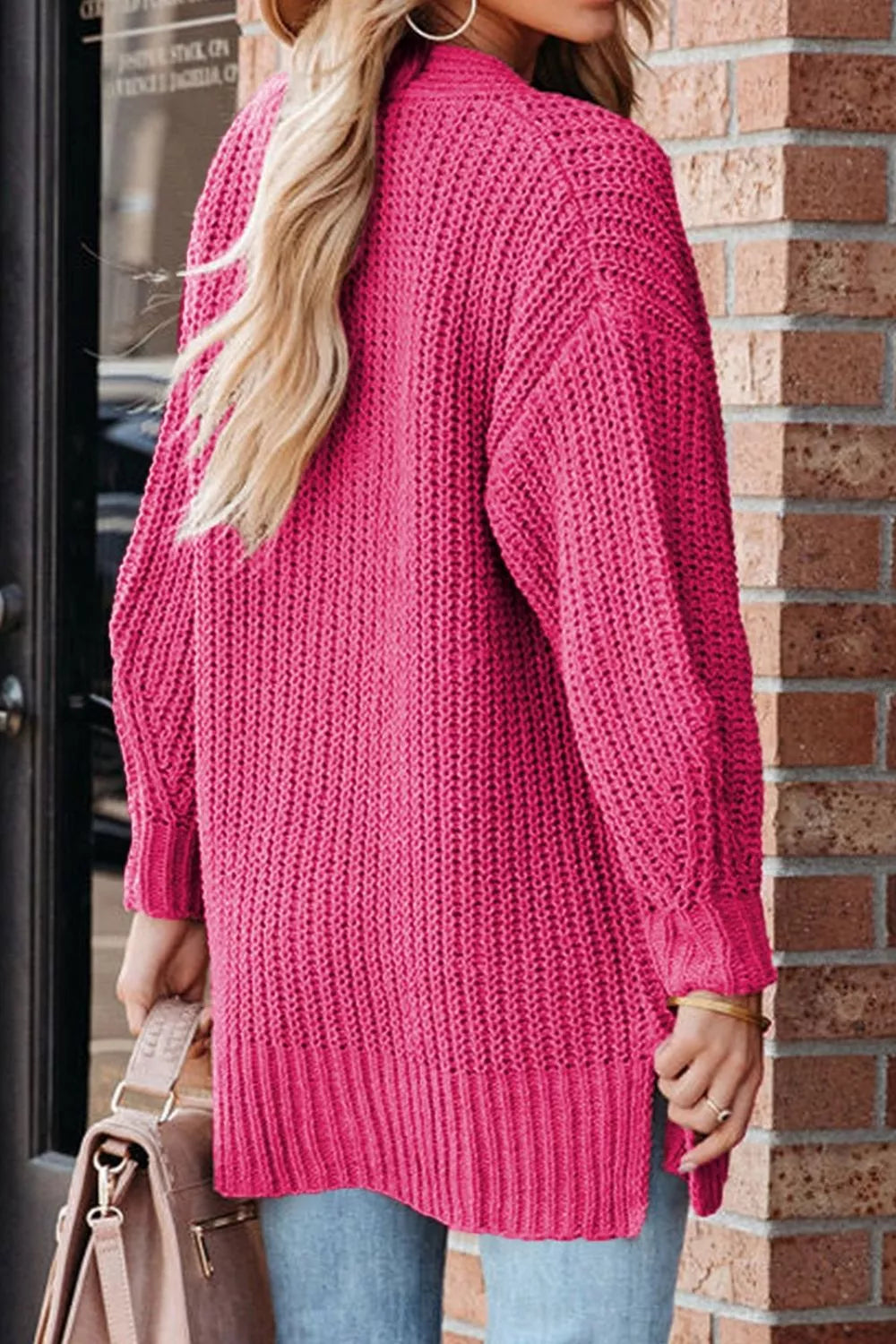 CHUNKY KNIT BUTTON-DOWN CARDIGAN Cardigan