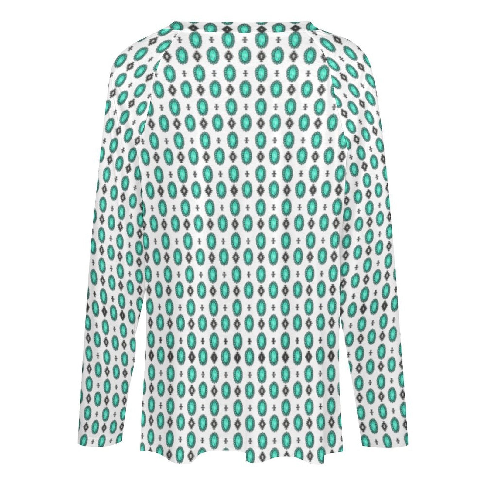 RANCH TURQUOISE CONCHO LONG SLEEVE TOP Fashion Top