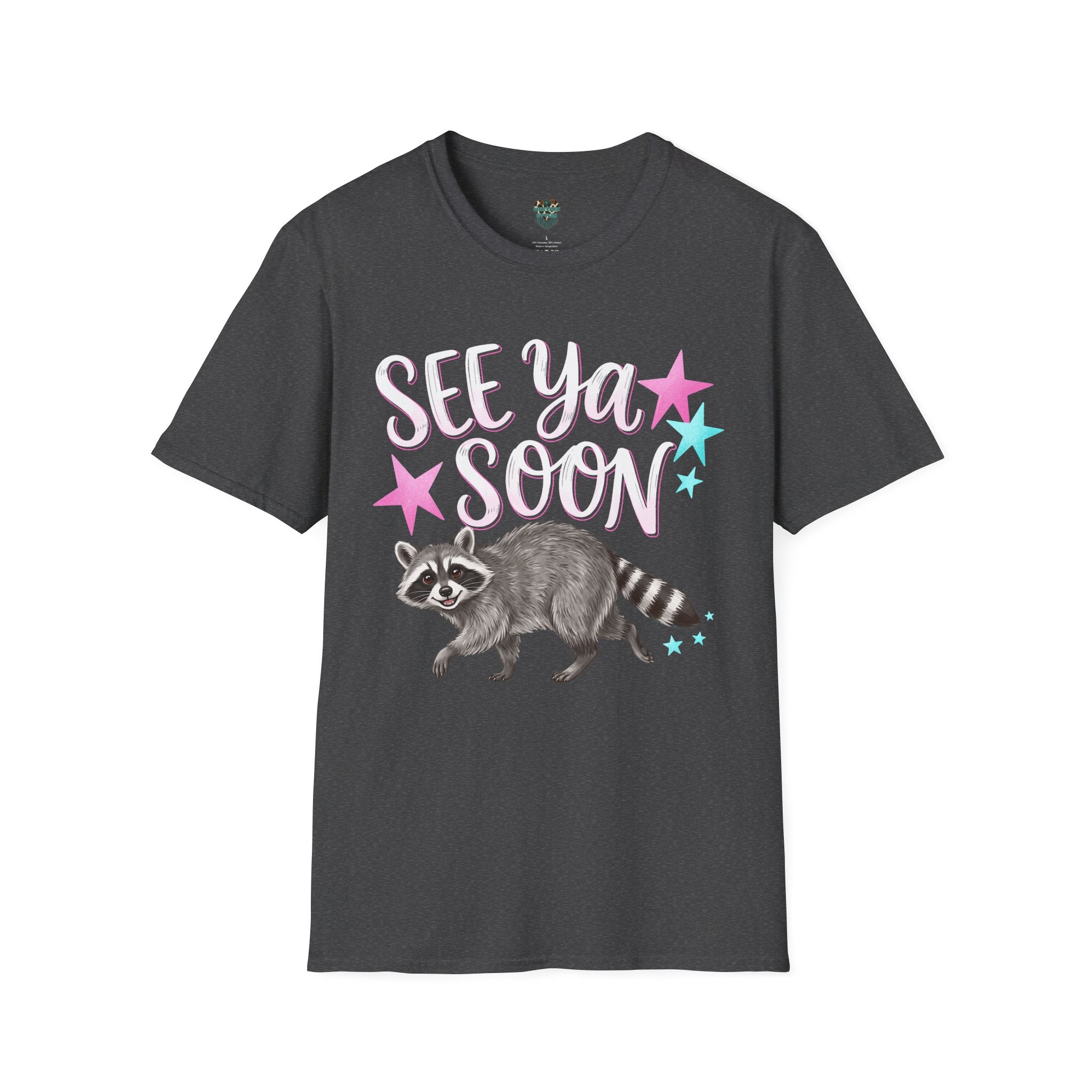 SEE YOU SOON, RACCOON TSHIRT - RETRO STARS GRAPHIC TEE (FRONT AND BACK) T-Shirt