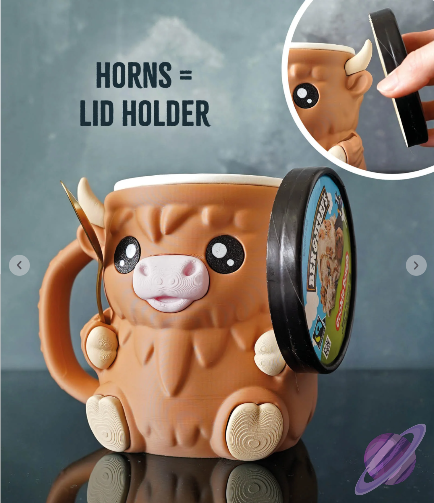 HIGHLAND COW- 3D PRINTED ICE CREAM PINT HOLDER