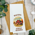 BEAUTIFUL HARVEST BLESSINGS TRACTOR KITCHEN TEA TOWEL