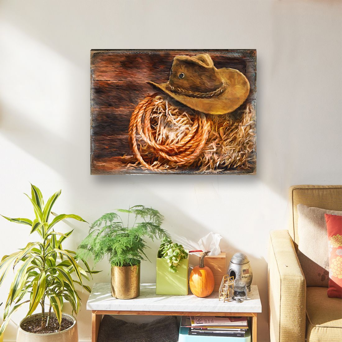 Lothen Cowboy Hat Art Wooden Wall Art by Nature Wonders - Nature Wildlife Decor - 95233B Wall Art