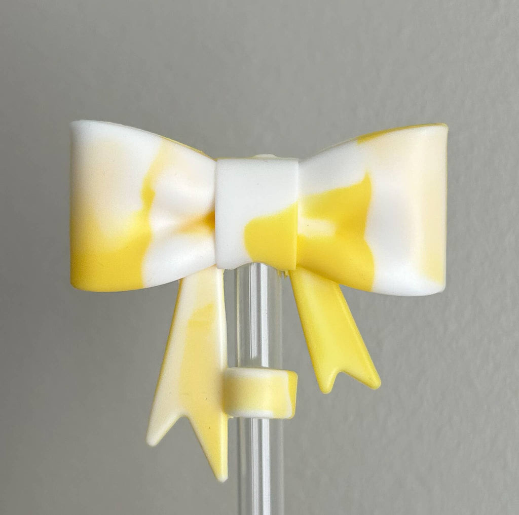 Tie Dye Bow Straw Topper