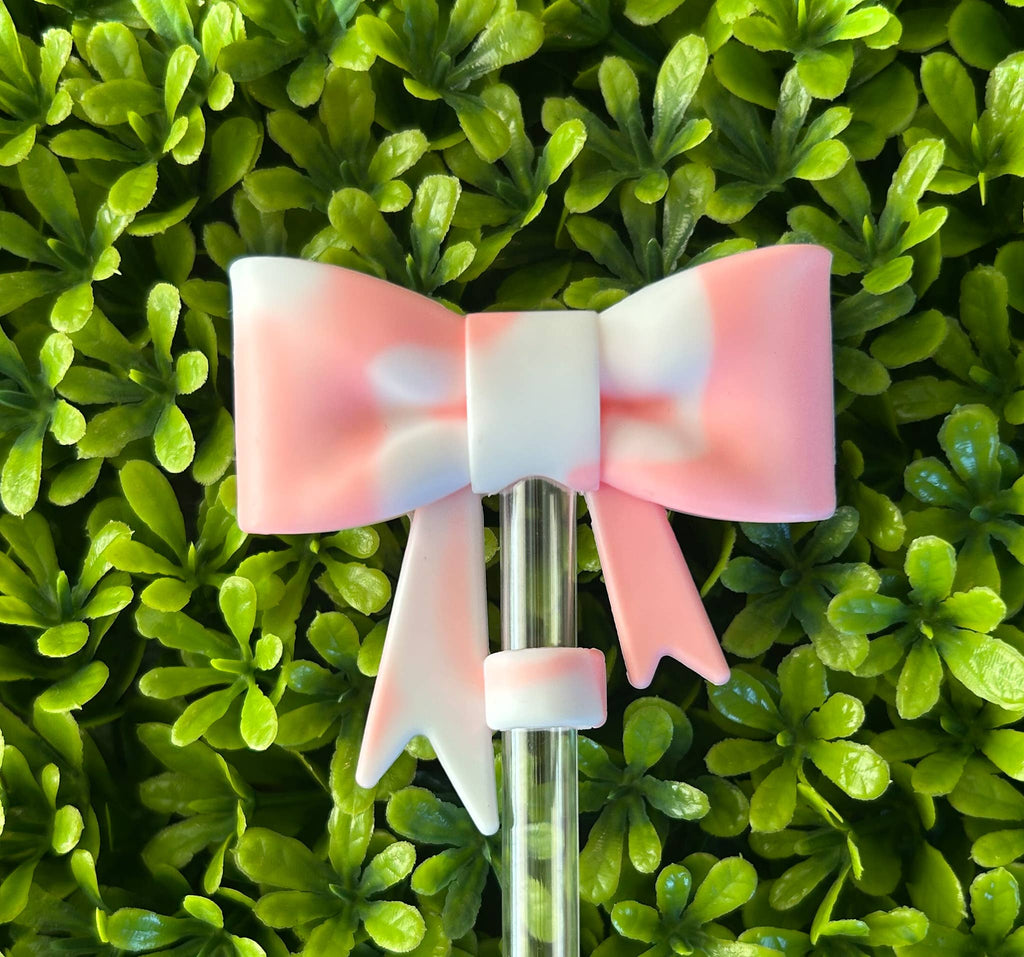 Tie Dye Bow Straw Topper