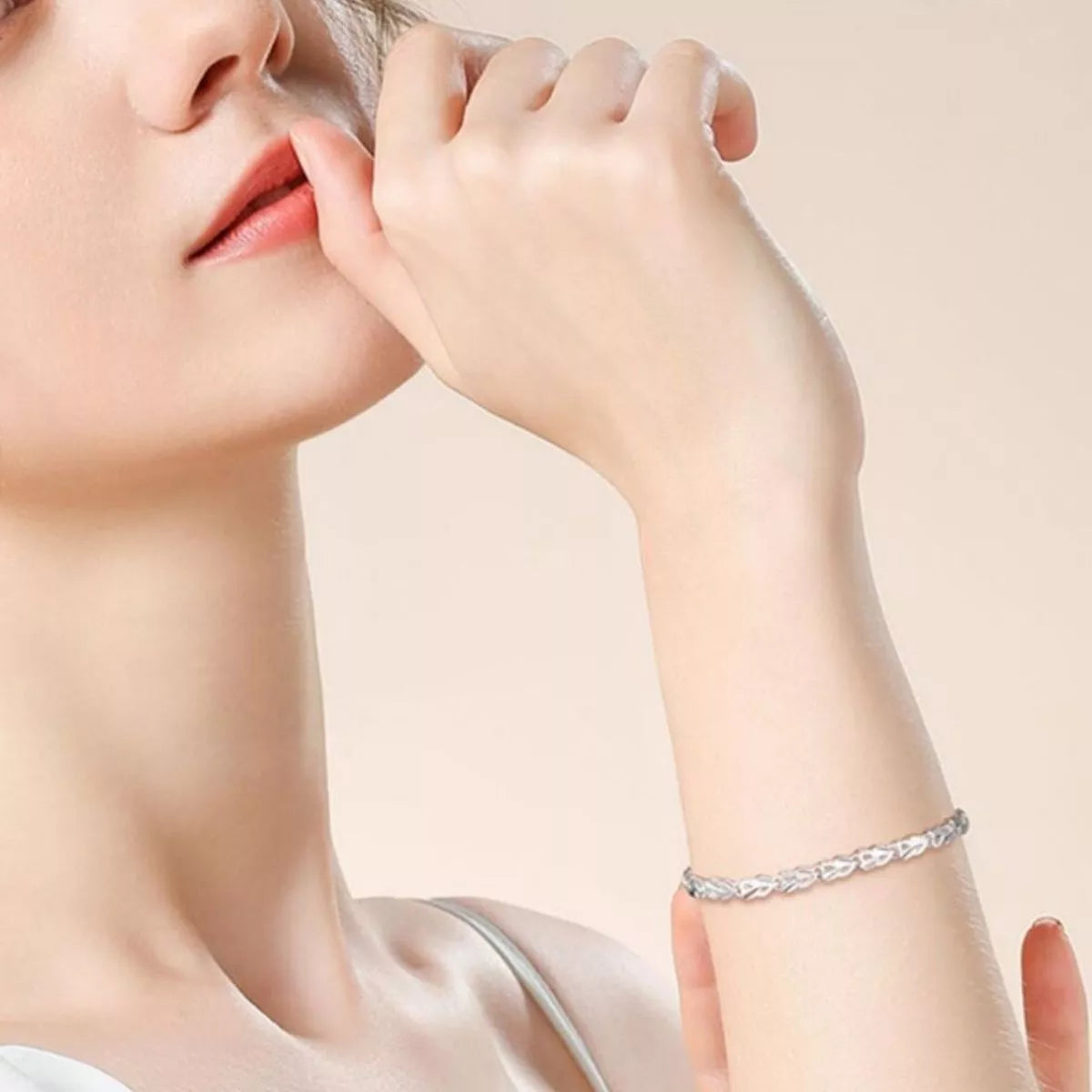 STERLING SILVER .925 HEART LINK BRACELET bracelet
