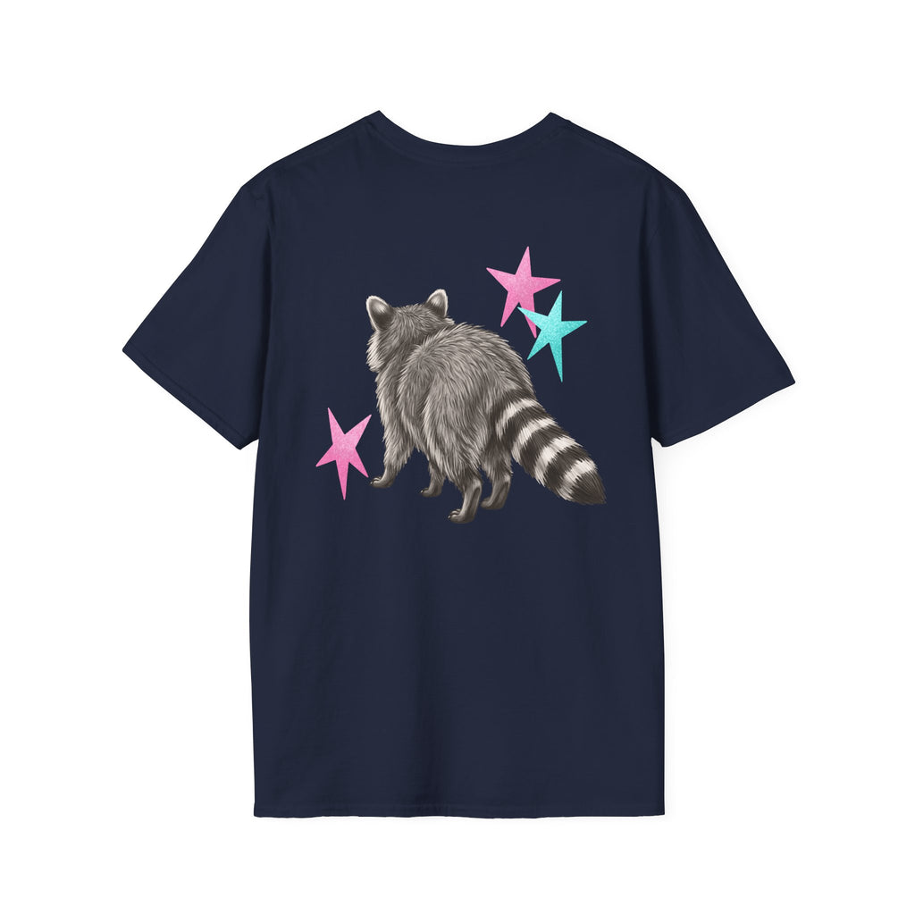 SEE YOU SOON, RACCOON TSHIRT - RETRO STARS GRAPHIC TEE (FRONT AND BACK) T-Shirt