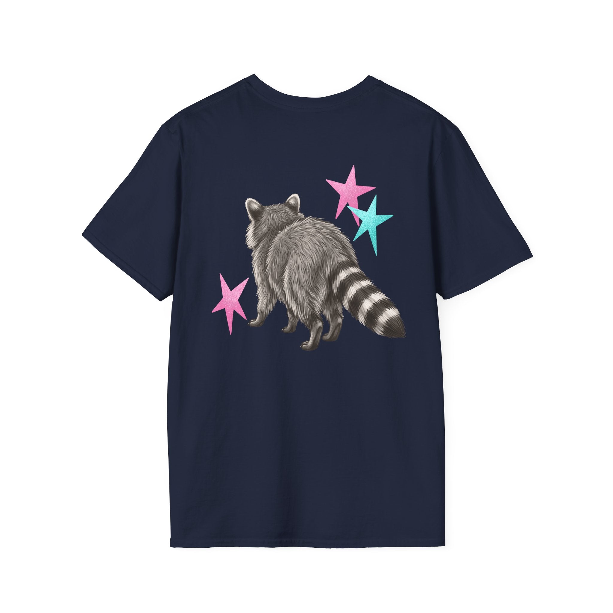 SEE YOU SOON, RACCOON TSHIRT - RETRO STARS GRAPHIC TEE (FRONT AND BACK) T-Shirt