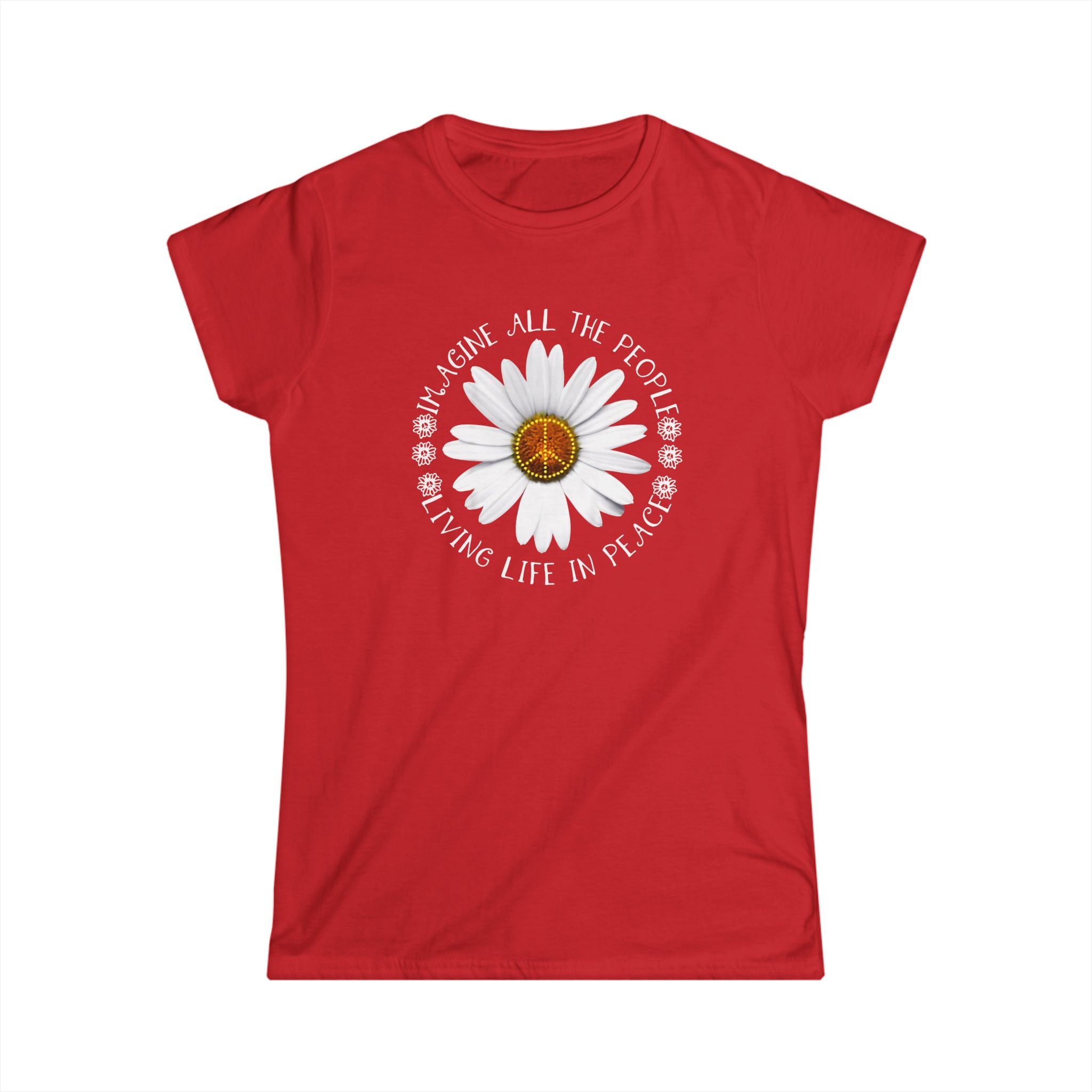 DAISY PEACE CUSTOM TEE - WOMEN'S FLORAL PEACE SIGN T-SHIRT T-Shirt
