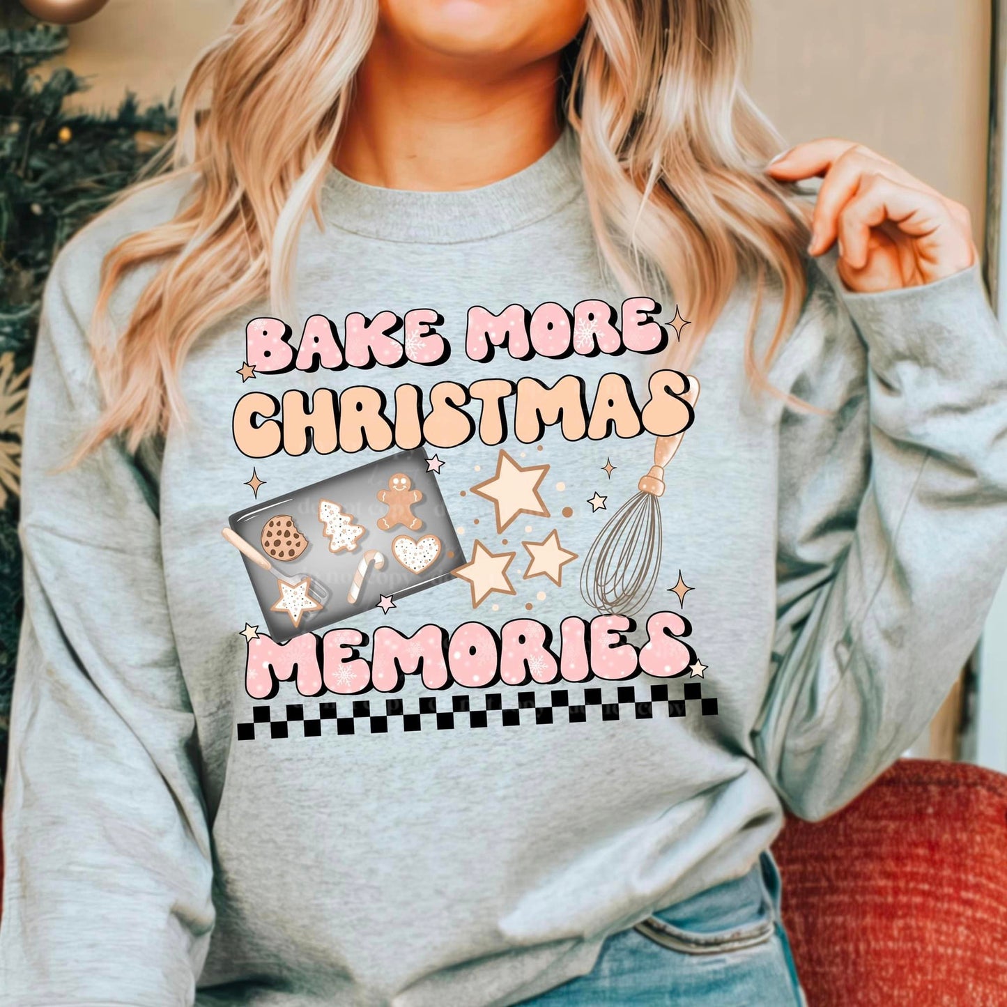 BAKE MORE CHRISTMAS MEMORIES CREWNECK SWEATSHIRT