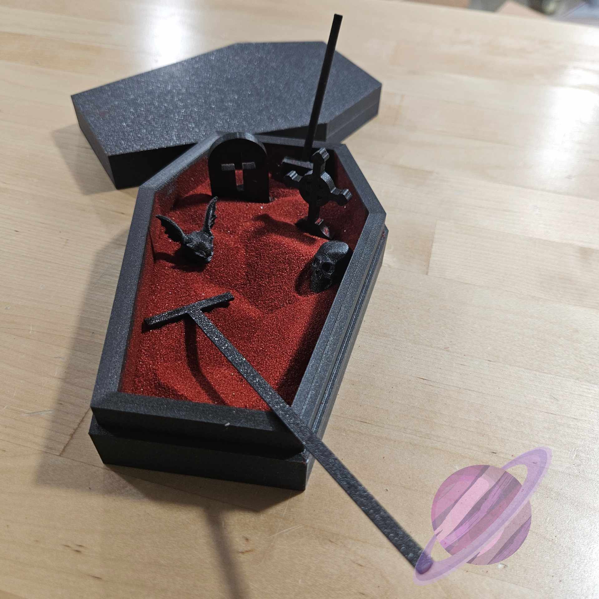 3D PRINTED SPOOKY COFFIN ZEN GARDEN 3D Printing