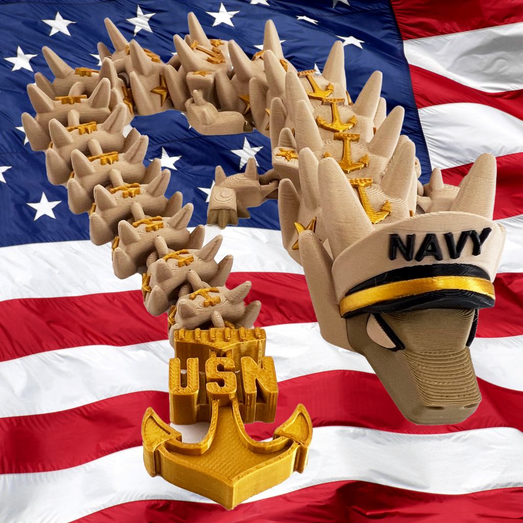Toy figure of a soldier with 'Navy' hat on an American flag background