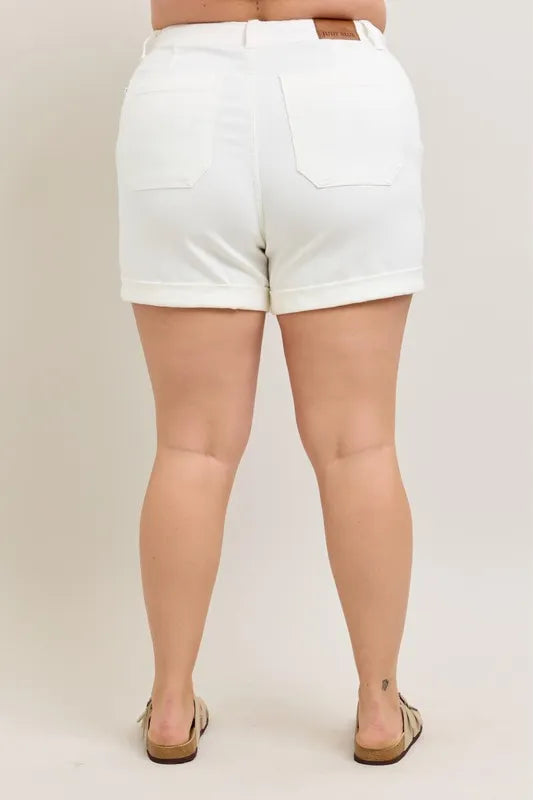 Judy Blue Plus Size High Waist Cuff Denim Shorts