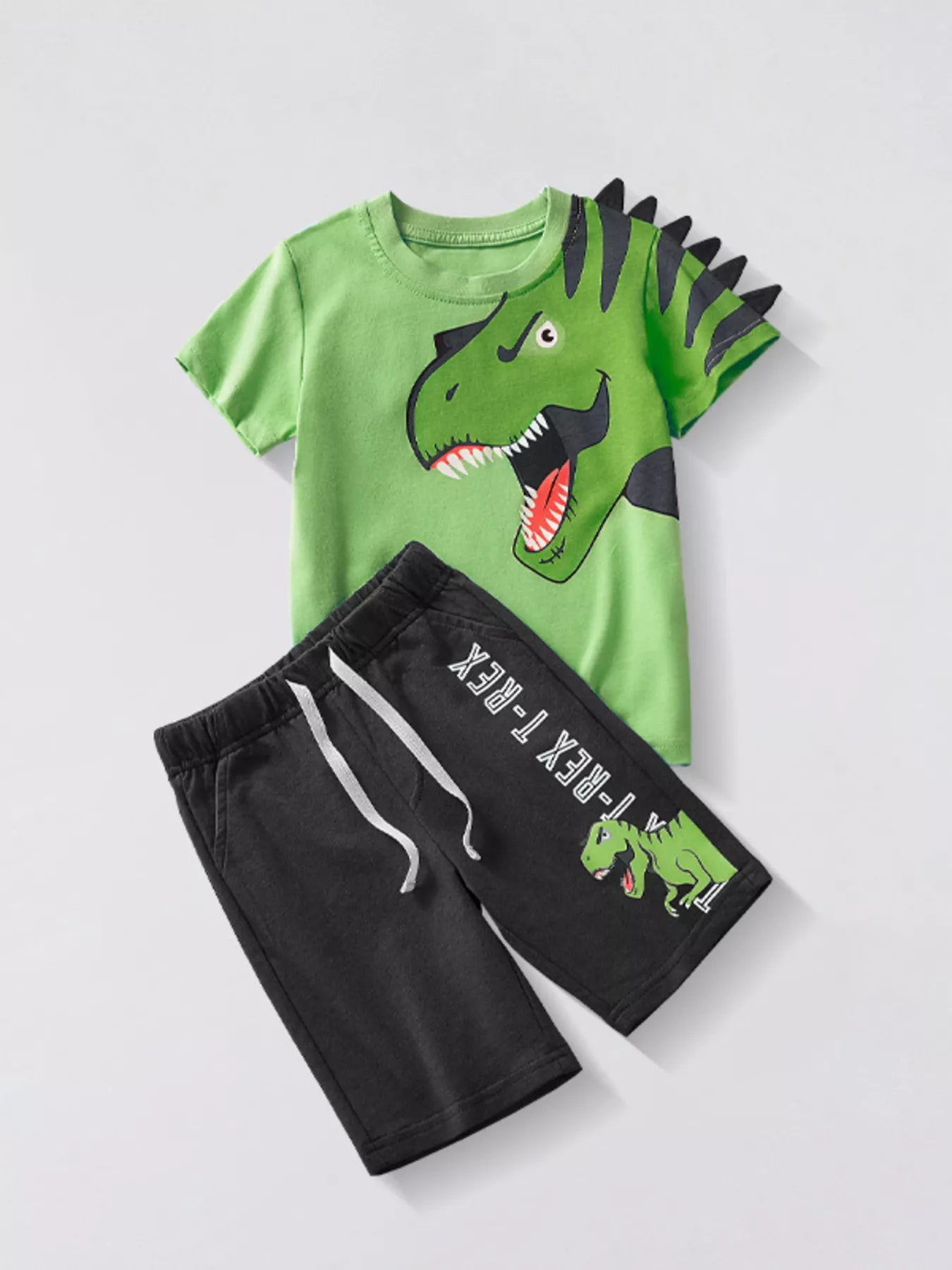 CHILDREN'S DINOSAUR GRAPHIC TEE AND SHORTS SET KIDS CLOTHING
