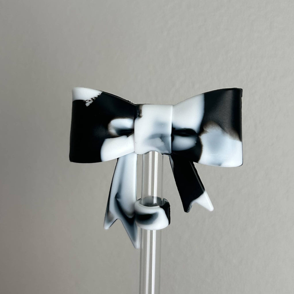 Tie Dye Bow Straw Topper