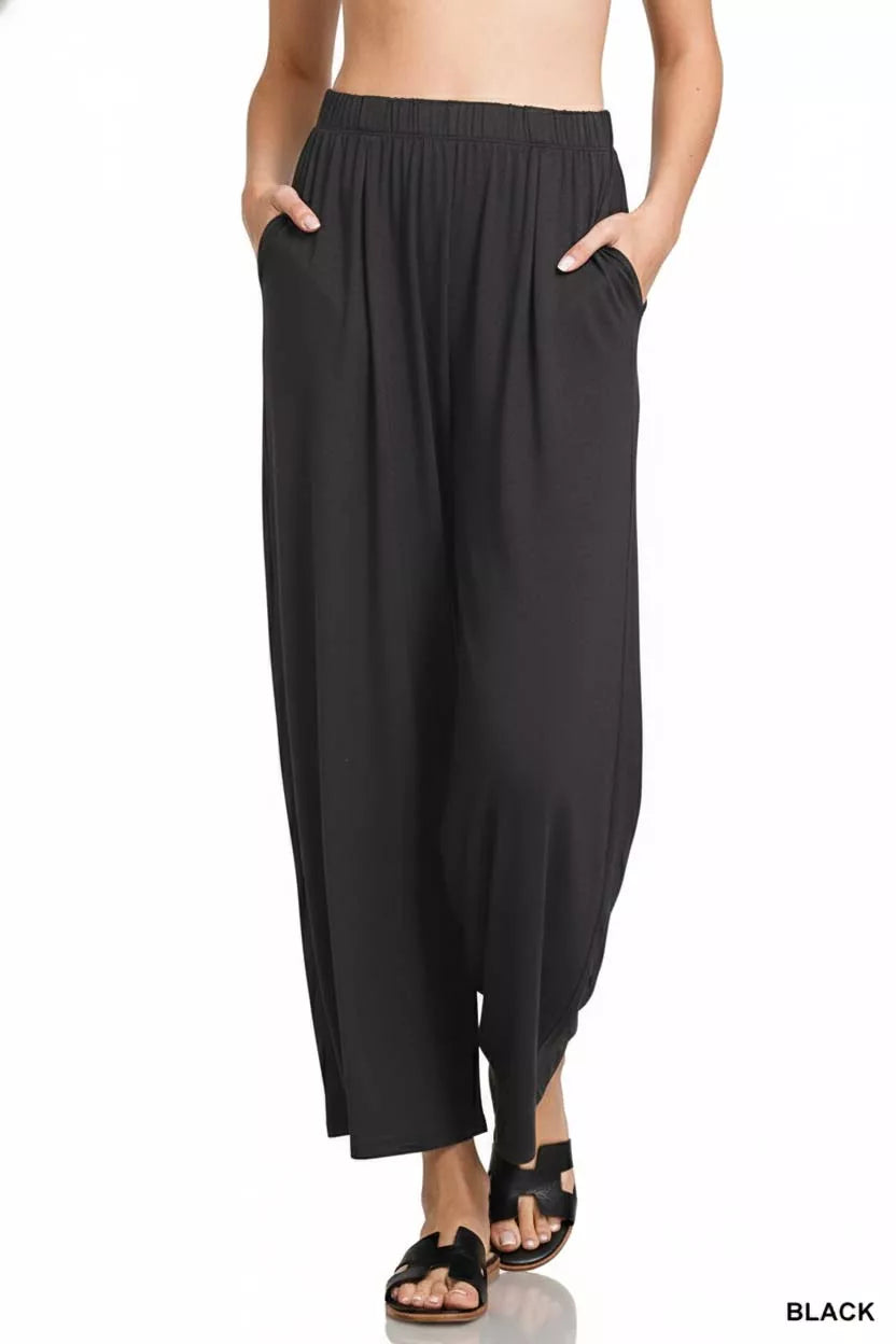 ZENANA ELASTIC WAIST COMFY LOUNGE PANTS loungewear