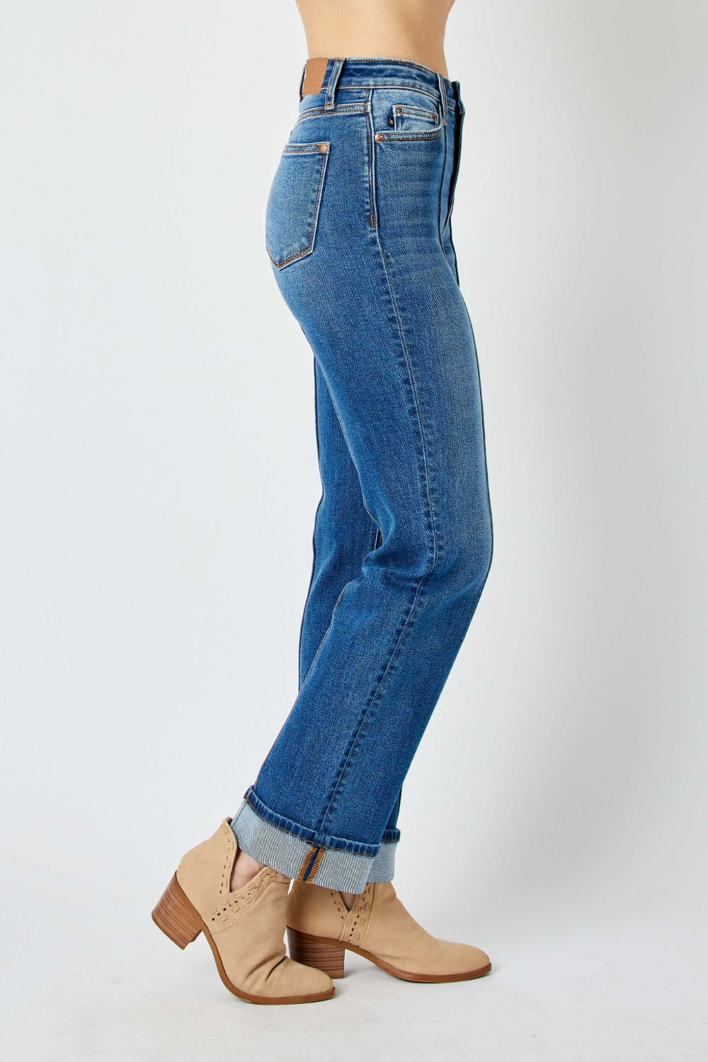 Judy Blue High Waist Front Seam Detail Straight Jeans