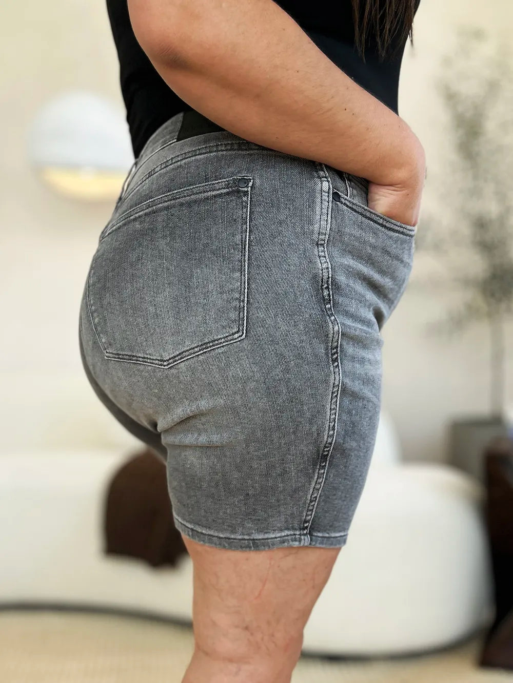 JUDY BLUE HIGH WAIST WASHED DENIM SHORTS Judy Blue Denim