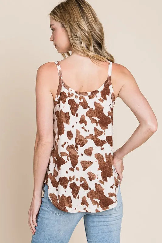 BOMBOM COW PRINT WESTERN CAMI Tank Top