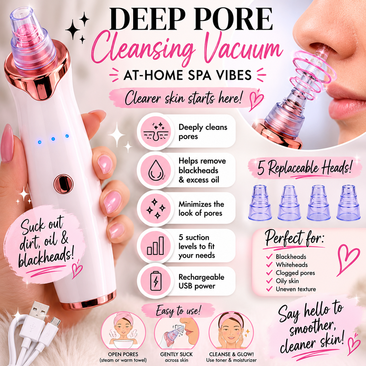 LUNA GLOW DEEP PORE VACUUM HEALTH AID