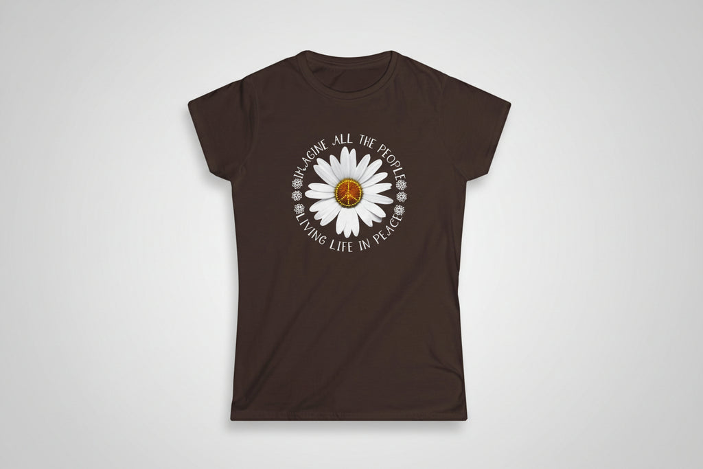 DAISY PEACE CUSTOM TEE - WOMEN'S FLORAL PEACE SIGN T-SHIRT T-Shirt