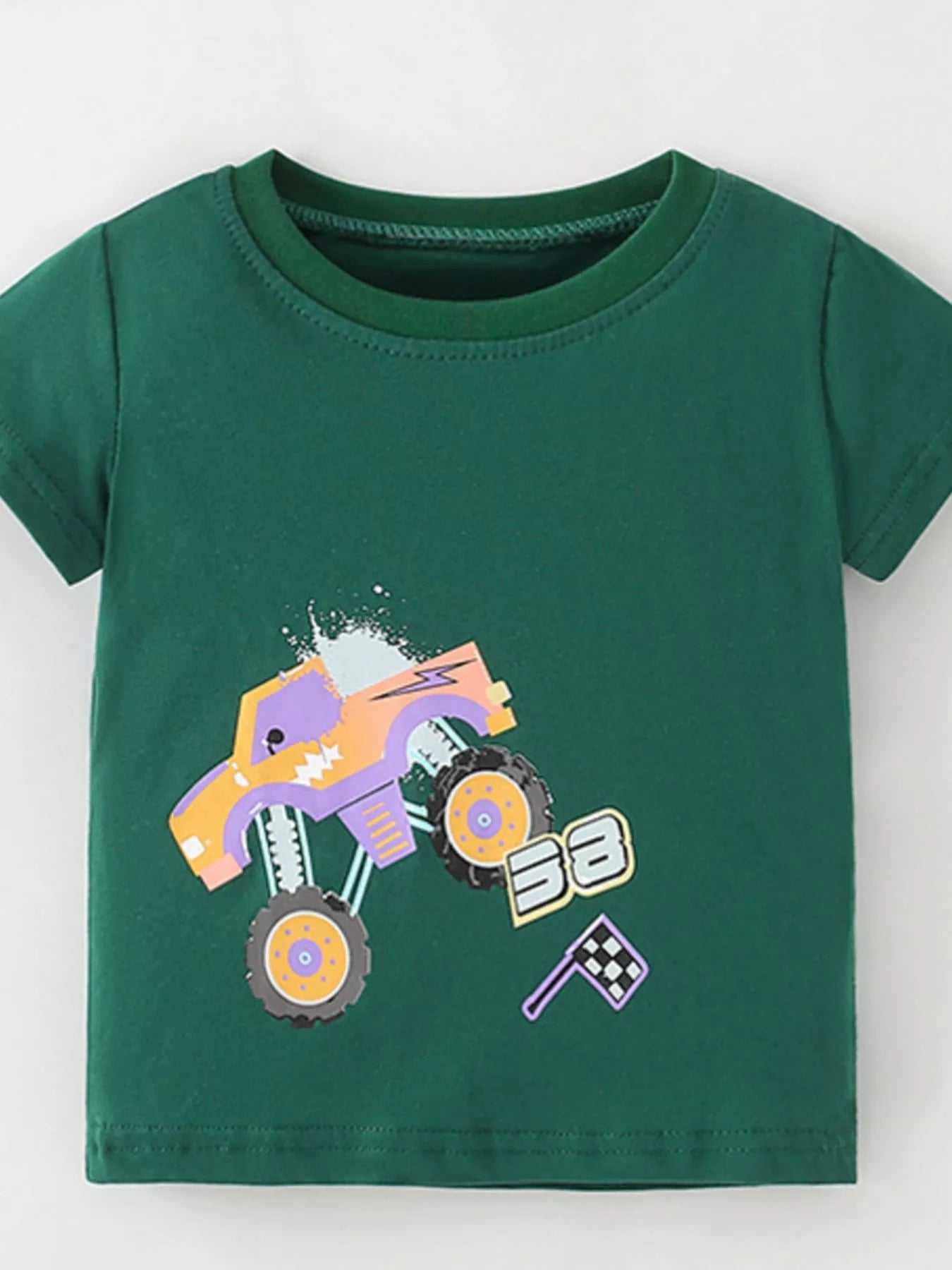 CHILDREN'S TRUCK GRAPHIC SHORT SLEEVE TEE KIDS CLOTHING