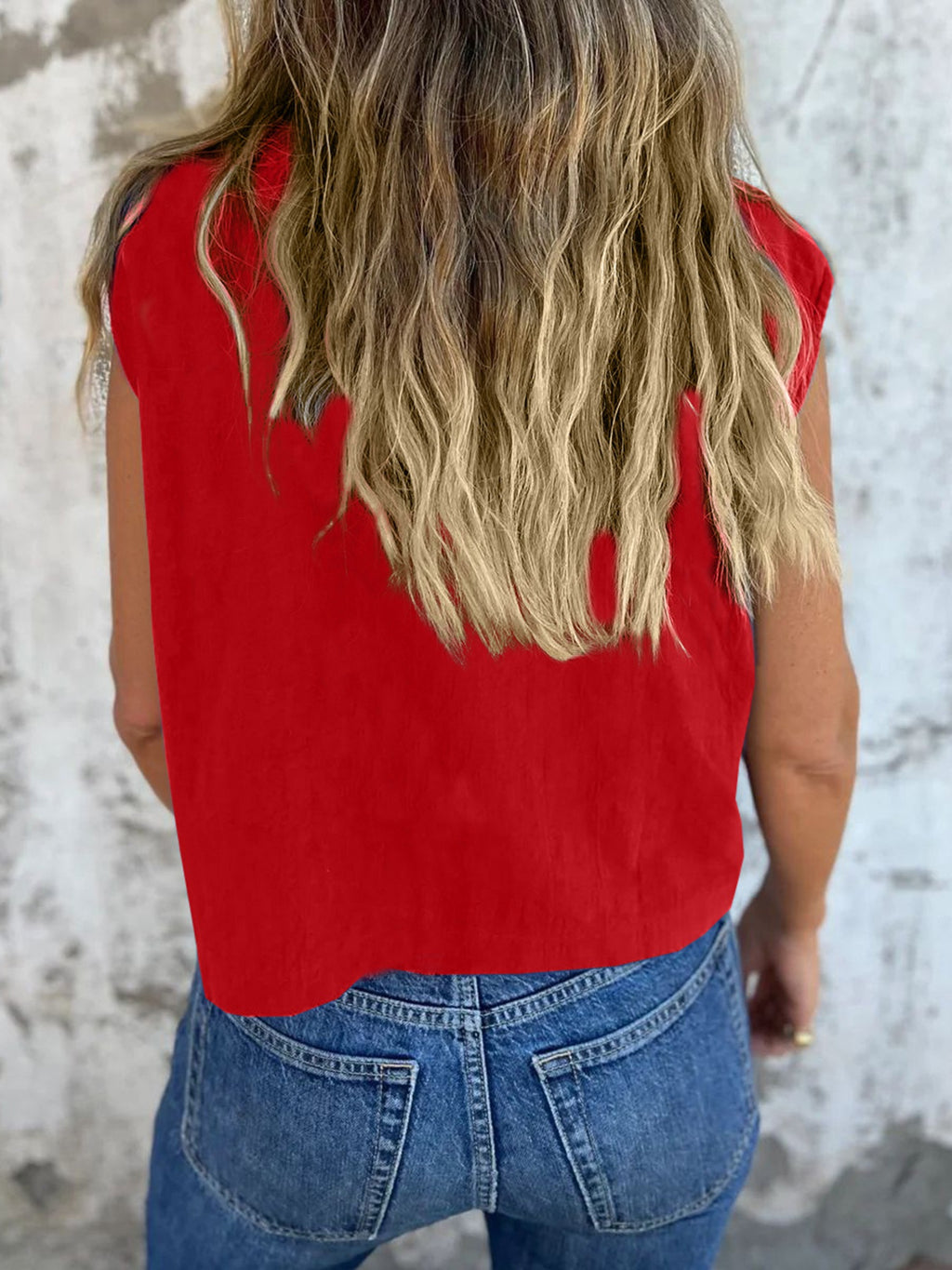 BUTTON DOWN CAP SLEEVE SHIRT Tops